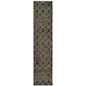 12' Blue And Gold Oriental Runner Rug