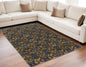 5' X 7' Blue and Gold Oriental Power Loom Area Rug