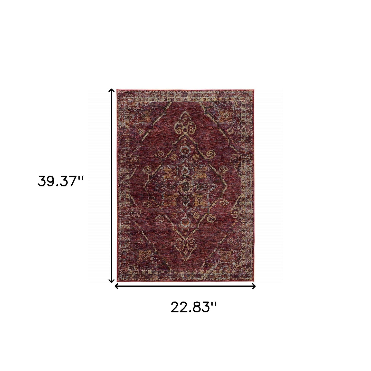 2' X 3' Oriental Power Loom Area Rug