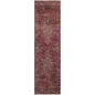 8' Red And Gold Oriental Runner Rug