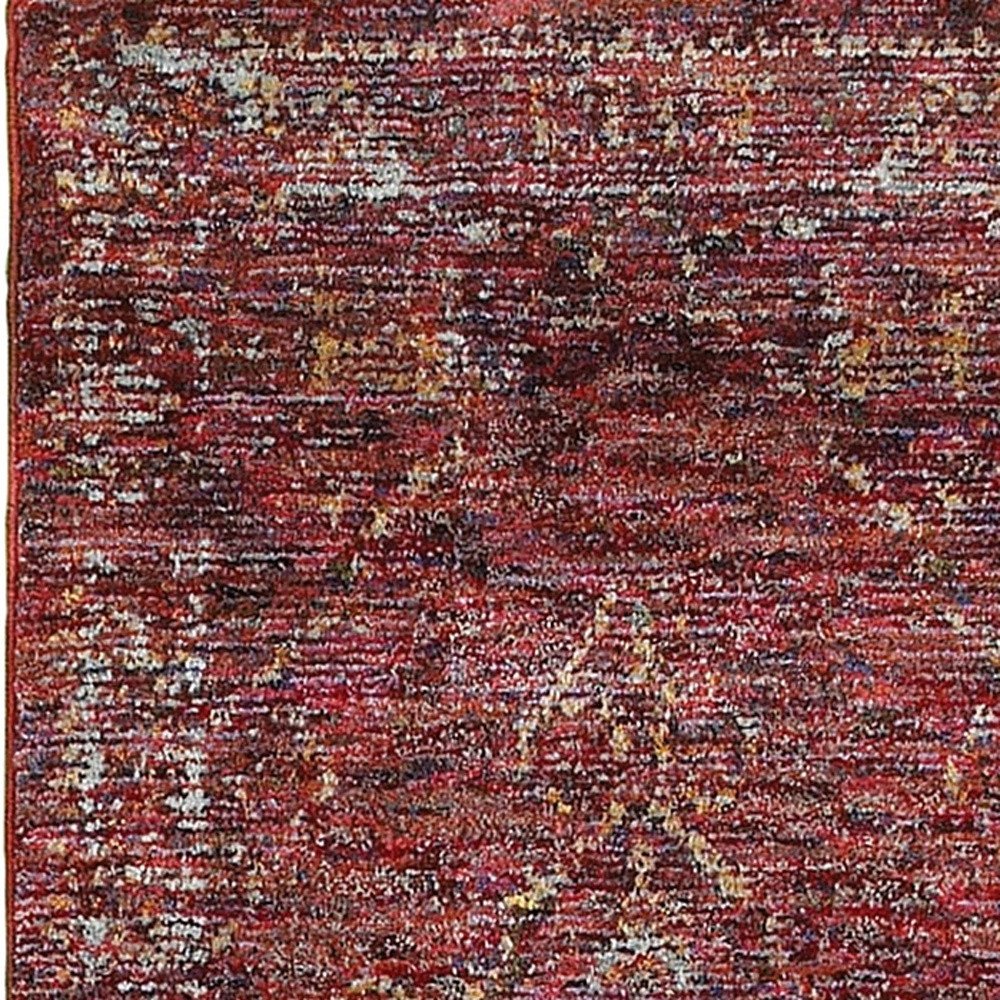 8' Red And Gold Oriental Runner Rug
