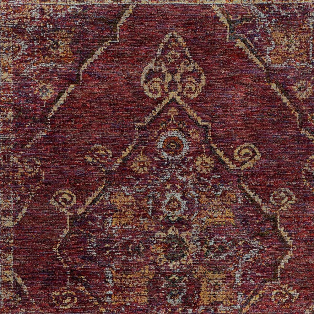3' X 5' Red And Gold Oriental Area Rug