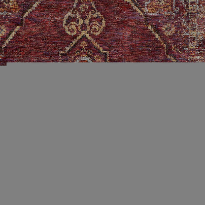 5' X 7' Red and Gold Oriental Power Loom Area Rug