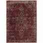 8' X 11' Red and Gold Oriental Power Loom Area Rug
