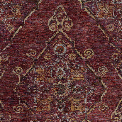 8' X 11' Red and Gold Oriental Power Loom Area Rug