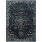 2' X 3' Midnight And Light Blue Oriental Area Rug