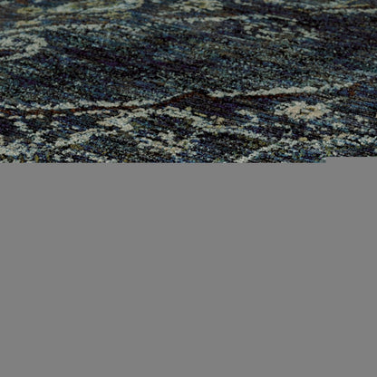 3' X 5' Midnight And Light Blue Oriental Area Rug