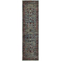 8' Blue And Purple Oriental Runner Rug