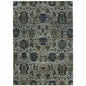 2' X 3' Blue Green Oriental Power Loom Area Rug