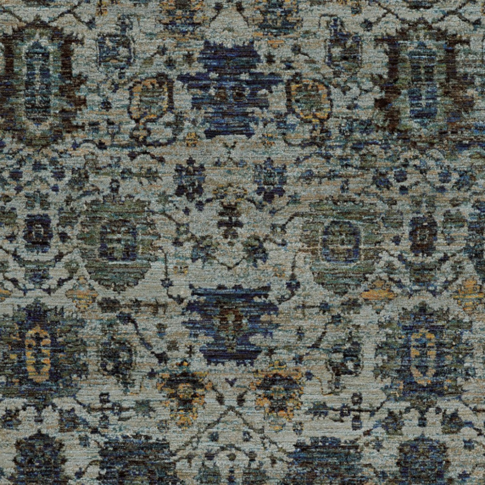 2' X 3' Blue Green Oriental Power Loom Area Rug