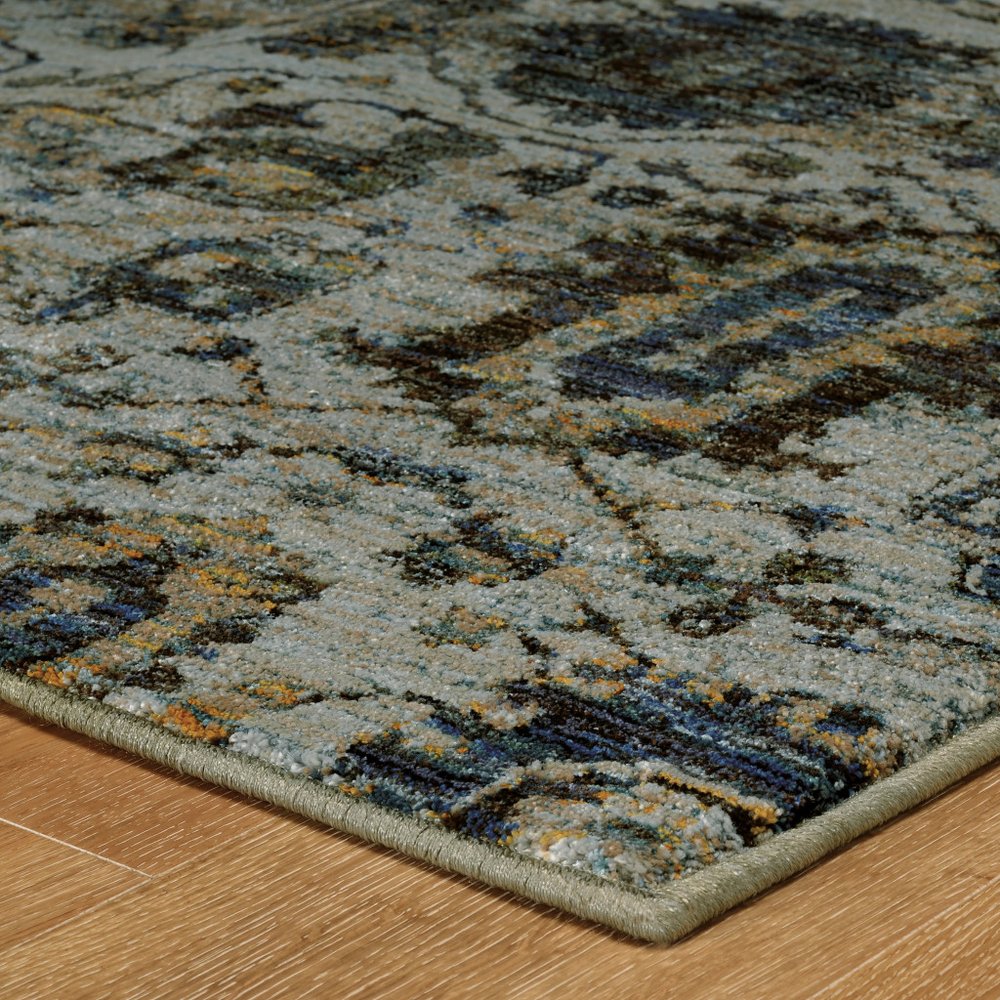 12' Blue Oriental Runner Rug
