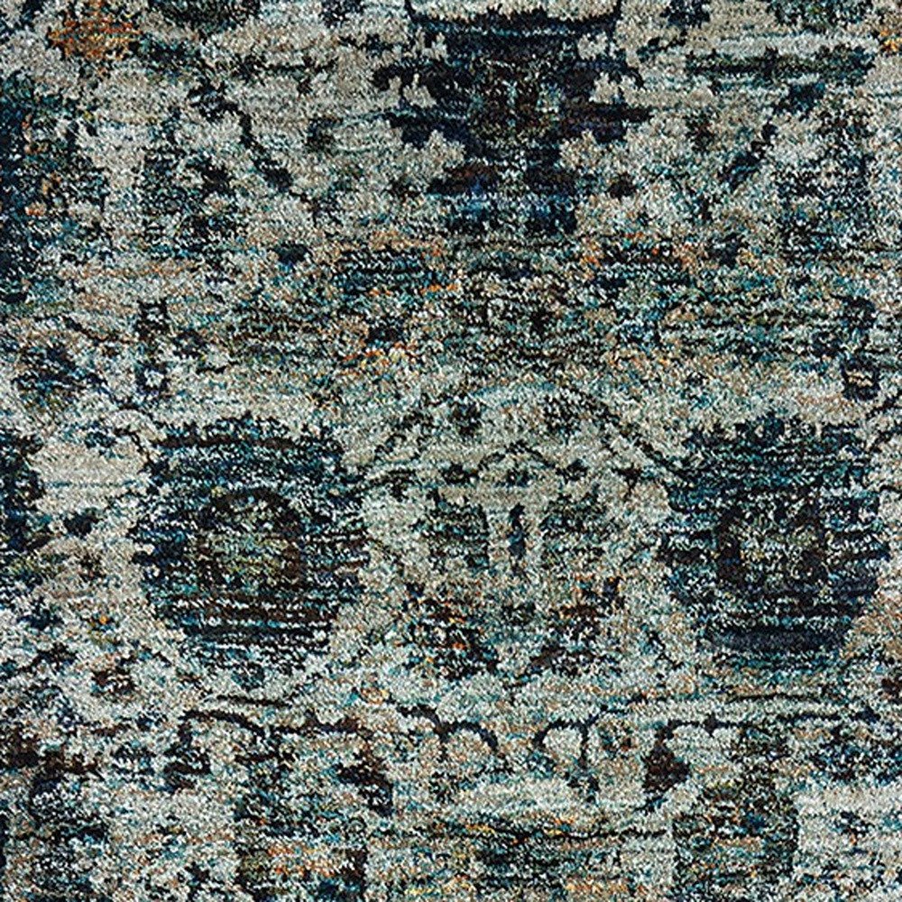 12' Blue Oriental Runner Rug