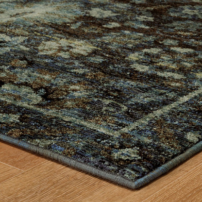 12' Blue Oriental Runner Rug