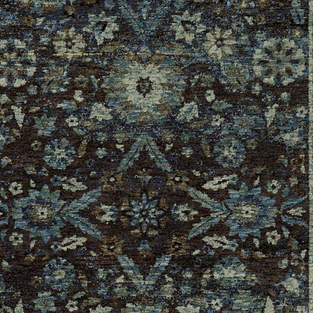 3' X 5' Navy Blue Oriental Power Loom Area Rug