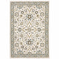 2' X 3' Stone And Ivory Oriental Area Rug