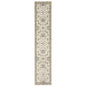 12' Gray And Ivory Oriental Runner Rug