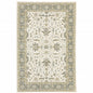 2' X 3' Gray and Ivory Oriental Power Loom Area Rug