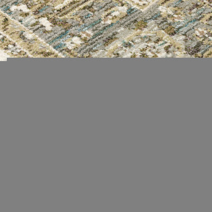 2' X 3' Ivory And Blue Oriental Area Rug