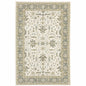 5' X 7' Gray and Ivory Oriental Power Loom Area Rug
