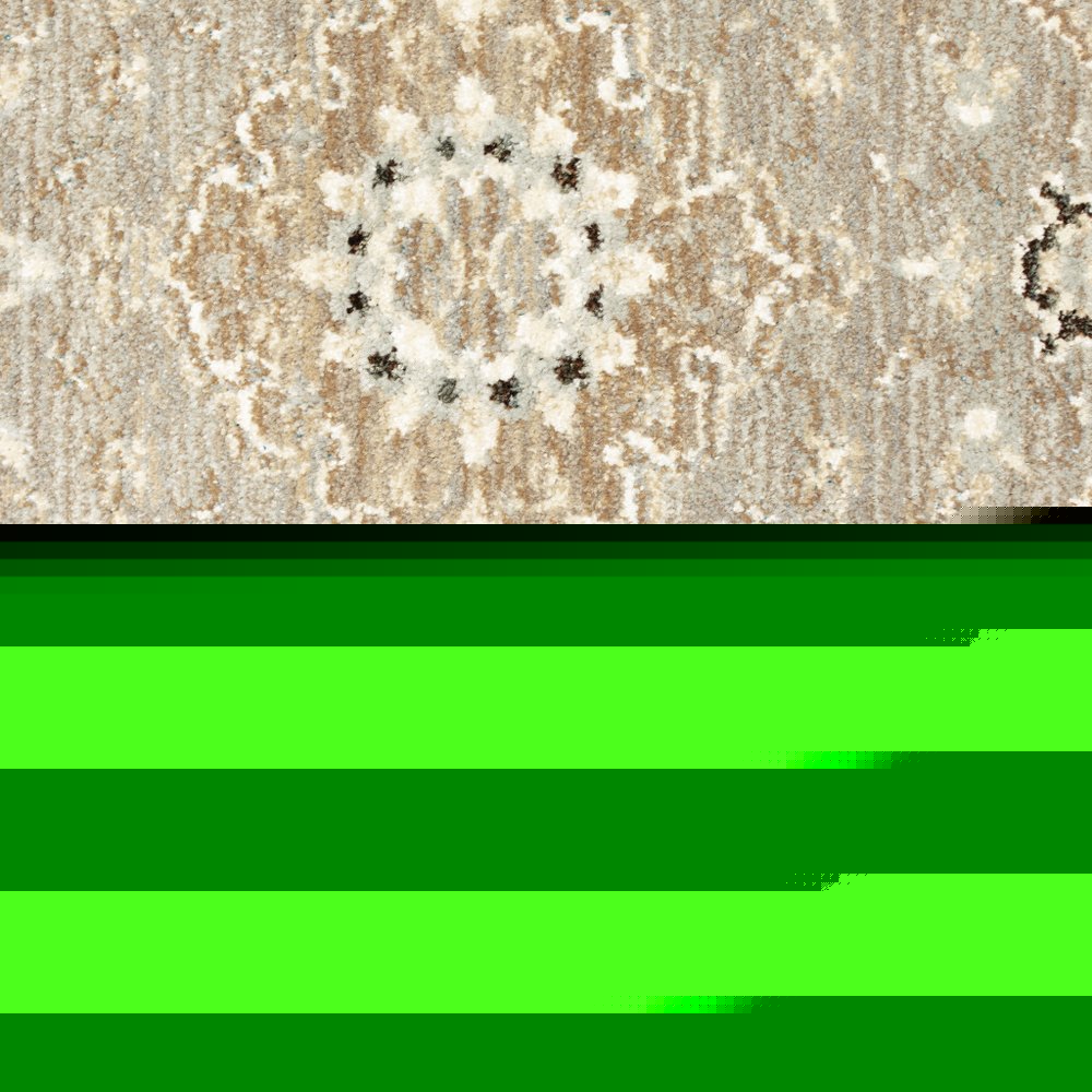 8' Gray And Ivory Oriental Runner Rug