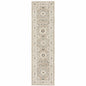 8' Beige And Ivory Oriental Runner Rug
