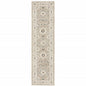 8' Beige And Ivory Oriental Runner Rug