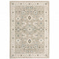 3' X 5' Beige and Ivory Oriental Power Loom Area Rug