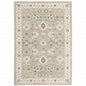 9' X 12' Beige and Ivory Oriental Power Loom Area Rug