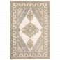 2' X 3' Beige And Ivory Oriental Area Rug