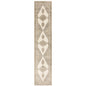12' Beige And Ivory Oriental Runner Rug