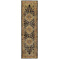 8' Black And Gold Oriental Runner Rug