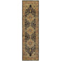 8' Black And Gold Oriental Runner Rug