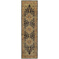 8' Black And Gold Oriental Runner Rug