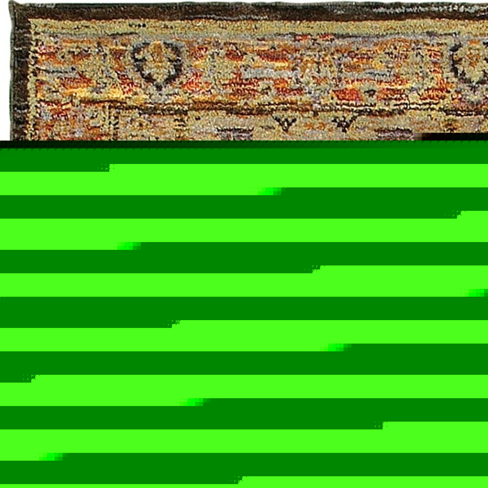 8' Black And Gold Oriental Runner Rug