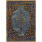 2' X 3' Blue And Beige Oriental Area Rug