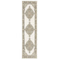 8' Beige And Ivory Oriental Runner Rug
