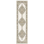 8' Beige And Ivory Oriental Runner Rug