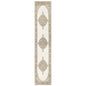 12' Runner Beige and Ivory Oriental Power Loom Runner Rug