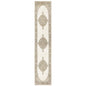 12' Beige And Ivory Oriental Runner Rug