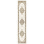 12' Beige And Ivory Oriental Runner Rug