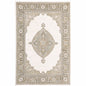 9' X 12' Beige and Ivory Oriental Power Loom Area Rug