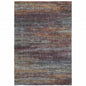 2' X 3' Blue and Gray Abstract Power Loom Area Rug