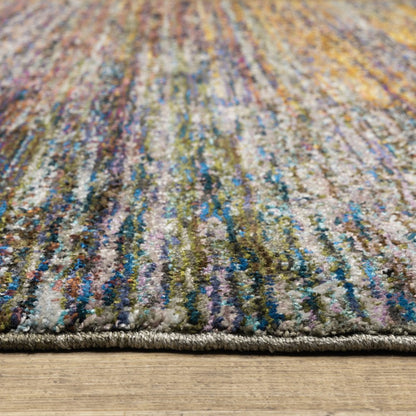2' X 3' Blue And Gray Abstract Area Rug