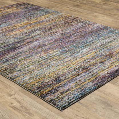 2' X 3' Blue And Gray Abstract Area Rug