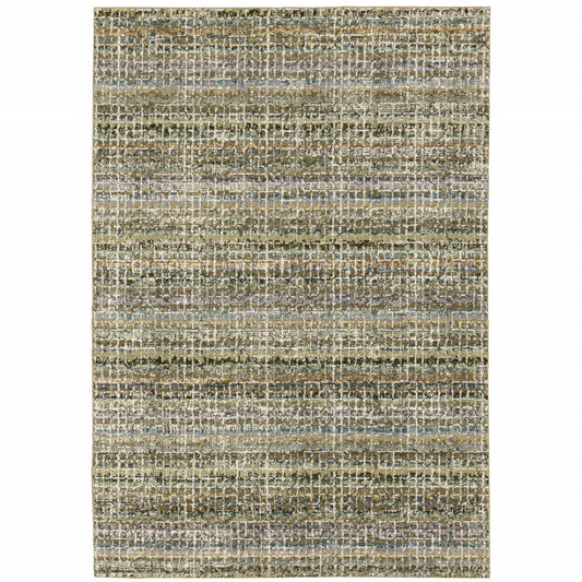 2' X 3' Gray and Ivory Abstract Power Loom Area Rug