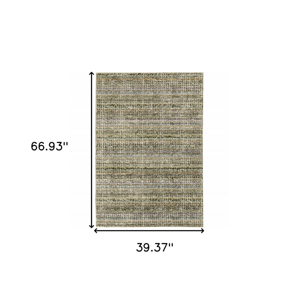 3' X 5' Gray and Ivory Abstract Power Loom Area Rug