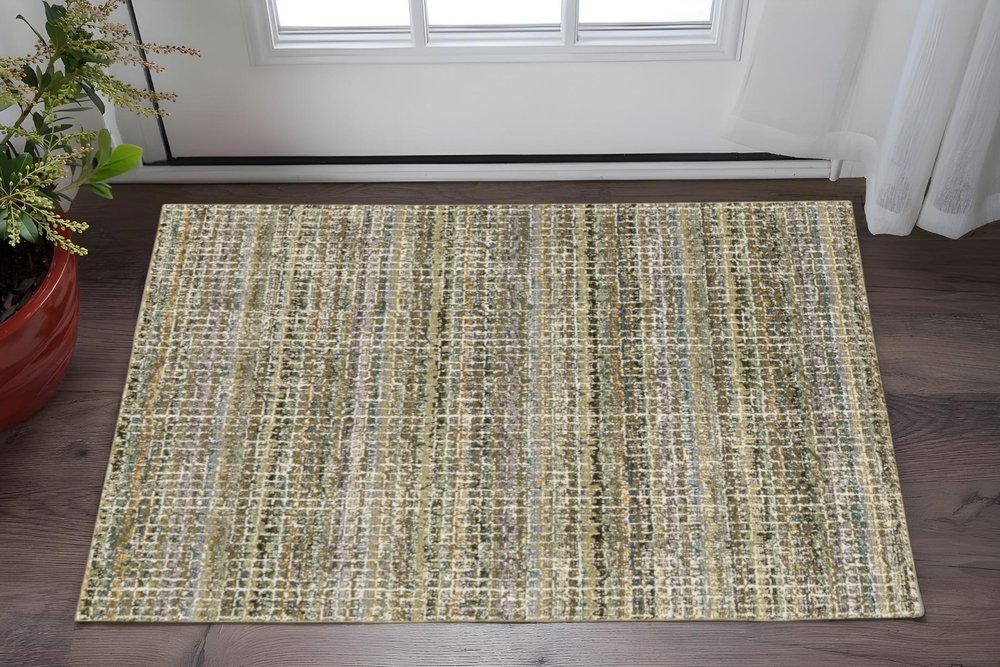 3' X 5' Gray and Ivory Abstract Power Loom Area Rug