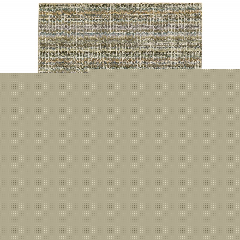 3' X 5' Gray and Ivory Abstract Power Loom Area Rug