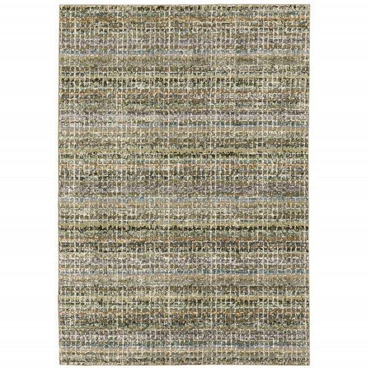 3' X 5' Gray and Ivory Abstract Power Loom Area Rug