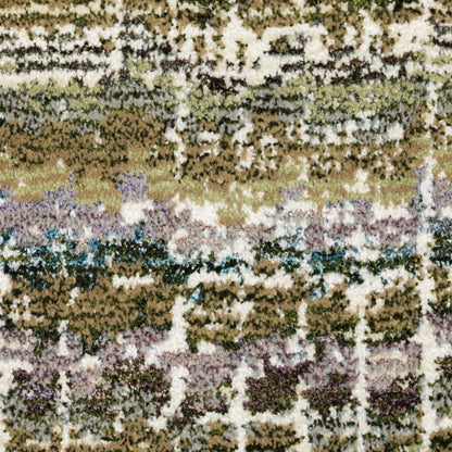 3' X 5' Gray and Ivory Abstract Power Loom Area Rug